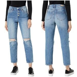 Blank NYC The Madison Crop Jeans Womens‎ Size 29 Blue High-Rise Distressed Denim